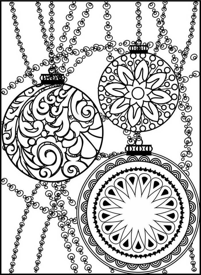 Christmas ornaments coloring sheets pdf