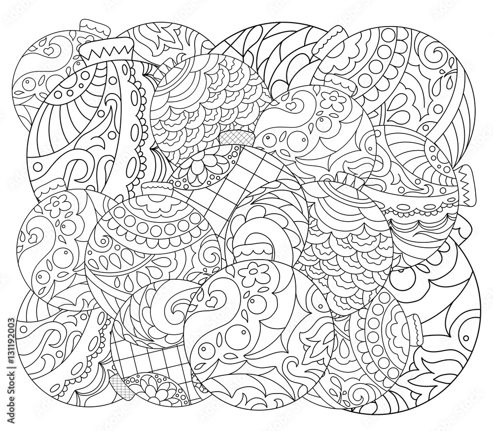 Christmas tree ornament adult coloring page vector coloring page with fir tree ornament vector