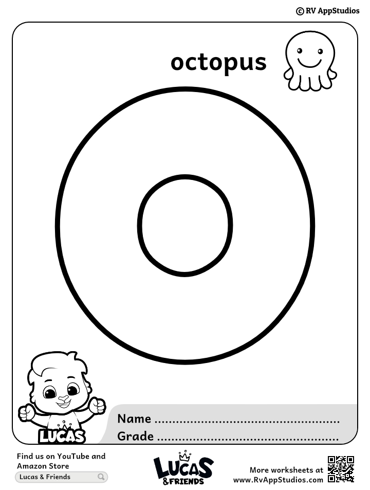 Alphabet o coloring pages