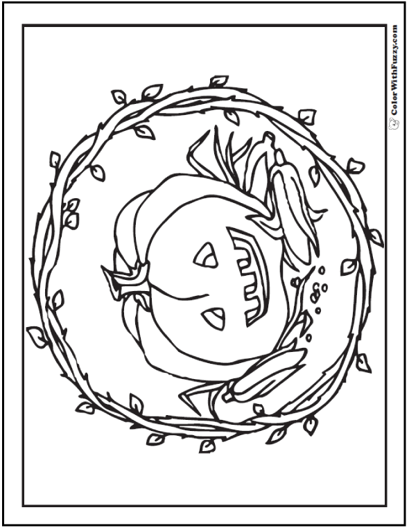 Halloween coloring page fall and pumpkin funâ