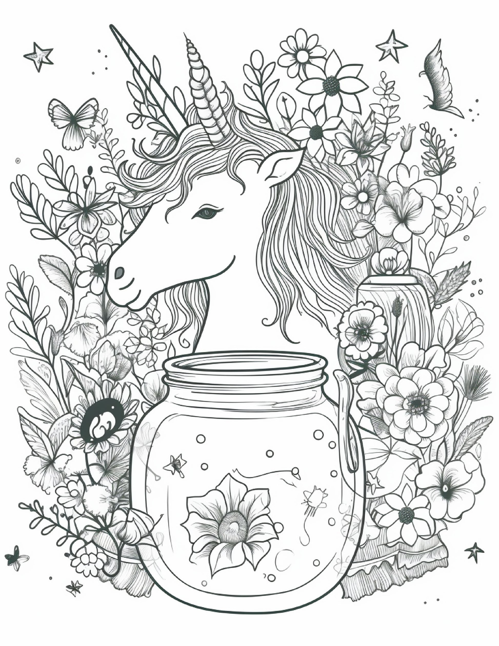 Life inside jar printable coloring pages for adults grayscale colo â coloring