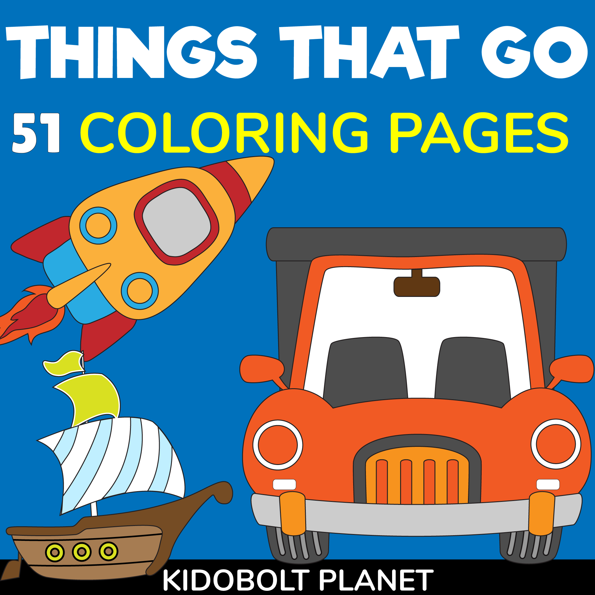 Things that go coloring pages made by teachers
