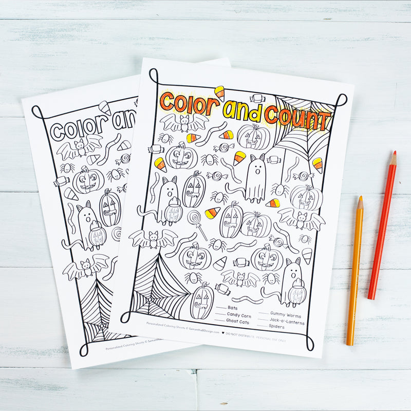 Halloween printable kids activity and coloring book bundle â samantha b design