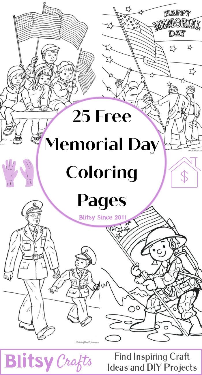 Free memorial day coloring pages for kids and adults