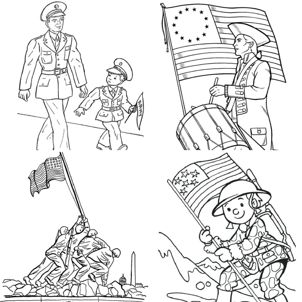 Free memorial day coloring pages for kids and adults