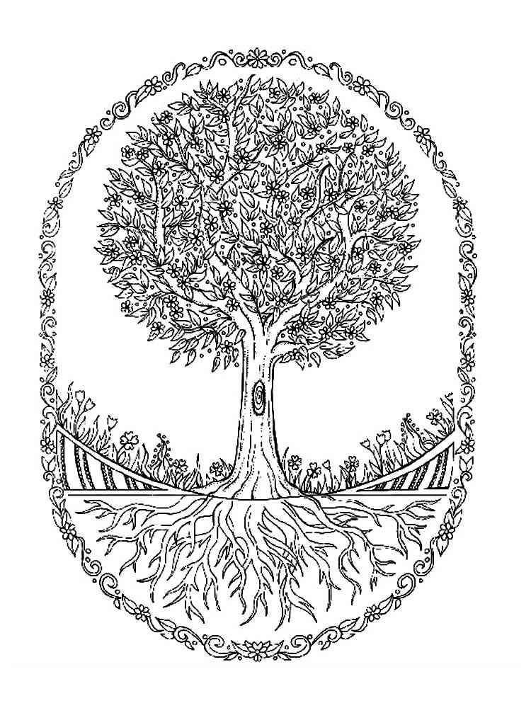 Oak coloring pages for adults