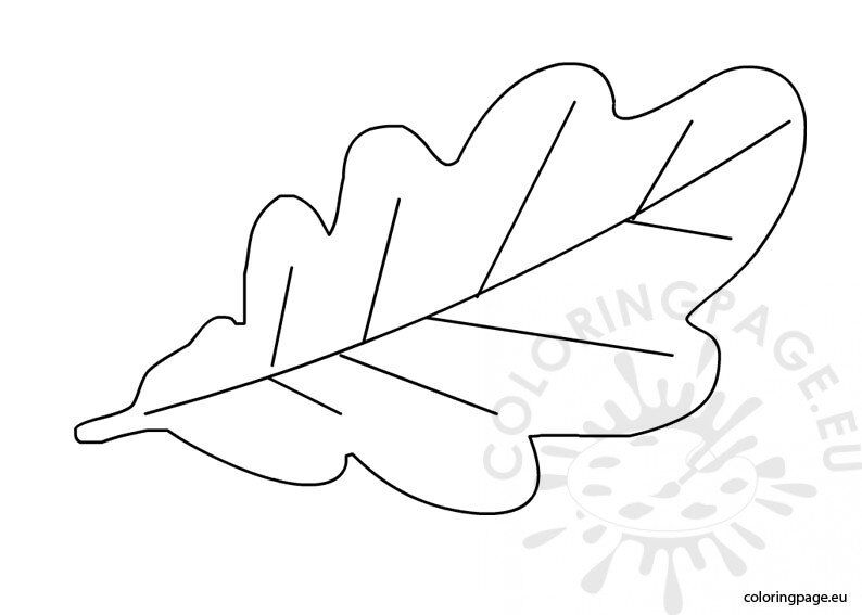 Oak leaf template coloring page