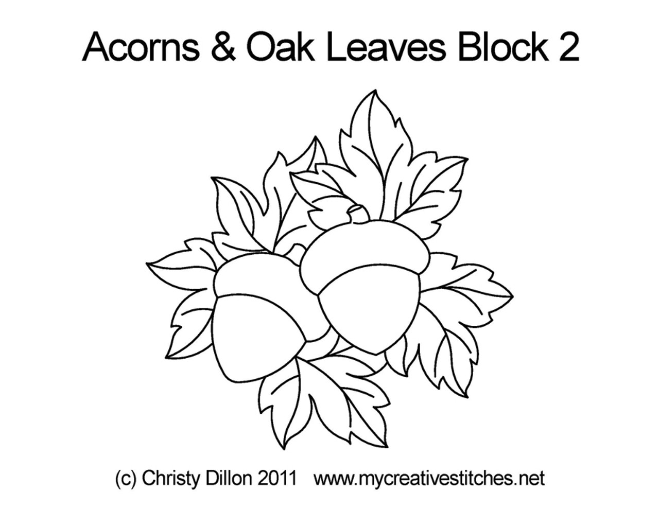 Acorns and oak leaves block