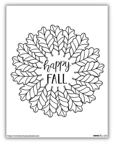 Free fall leaf coloring pages pdf download