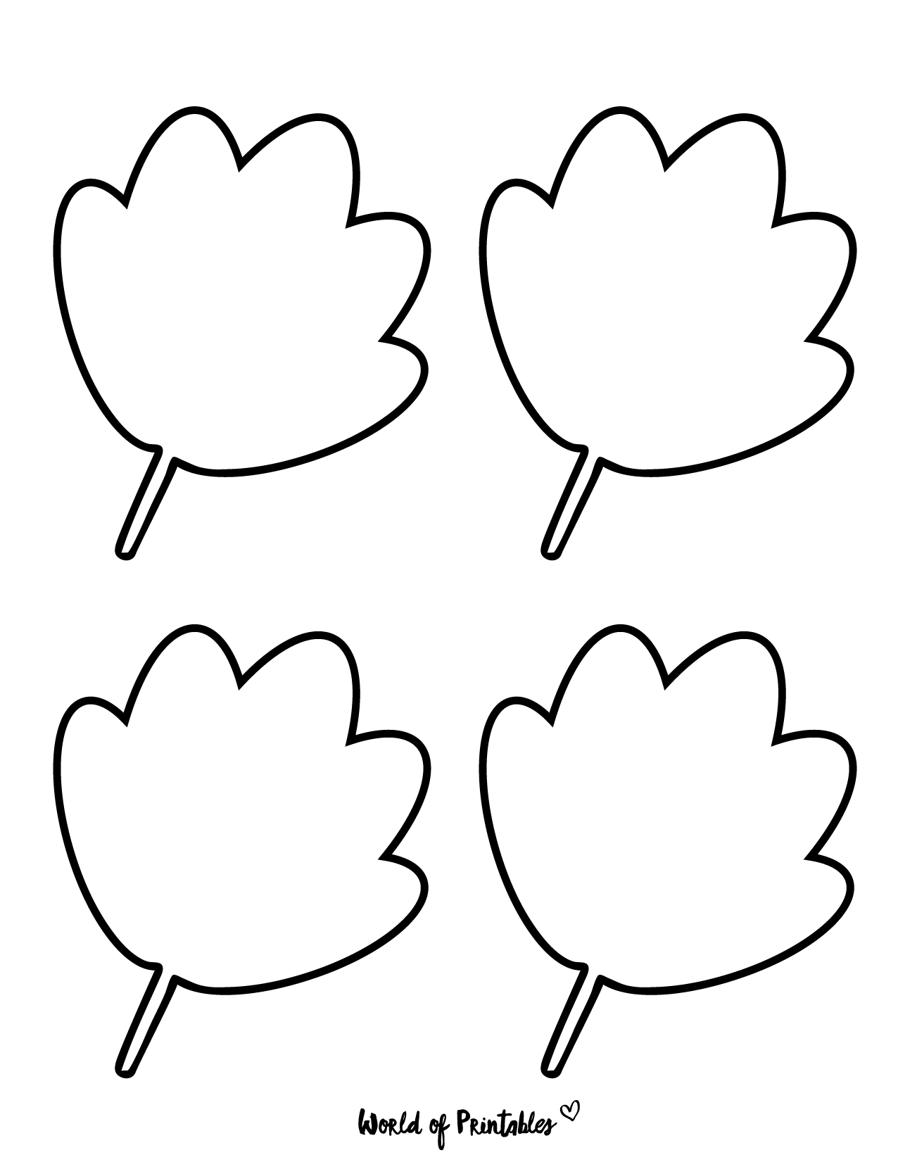 Printable leaf templates outlines shapes free