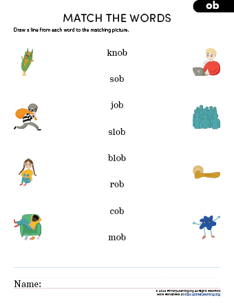 Ob word family worksheet