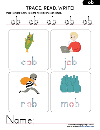 Ob family words activity