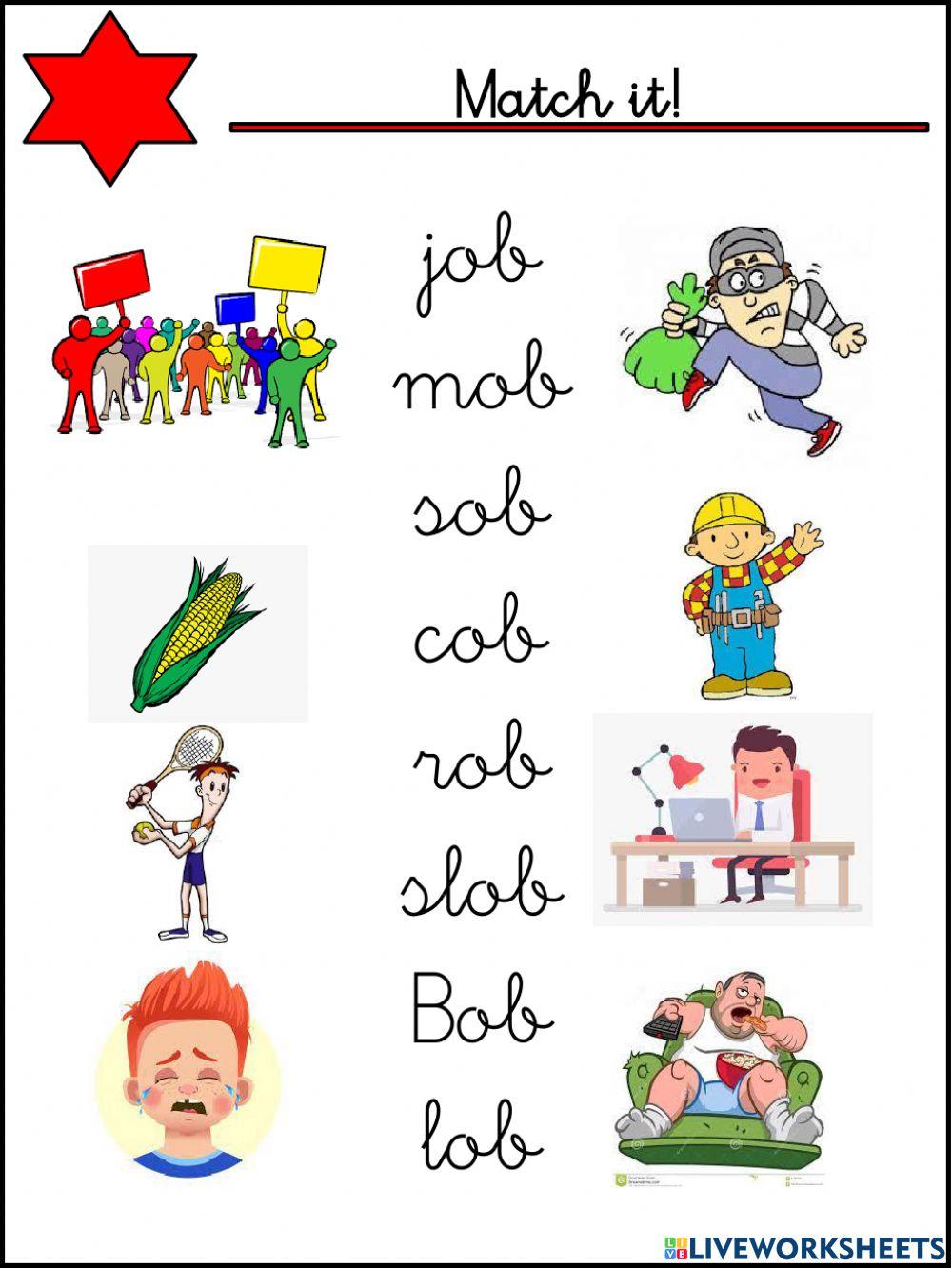 Ob family words interactive worksheet live worksheets