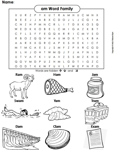 Am word family teaching resources