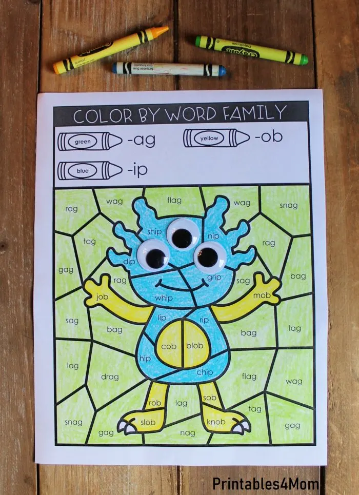 Monster sight word coloring book