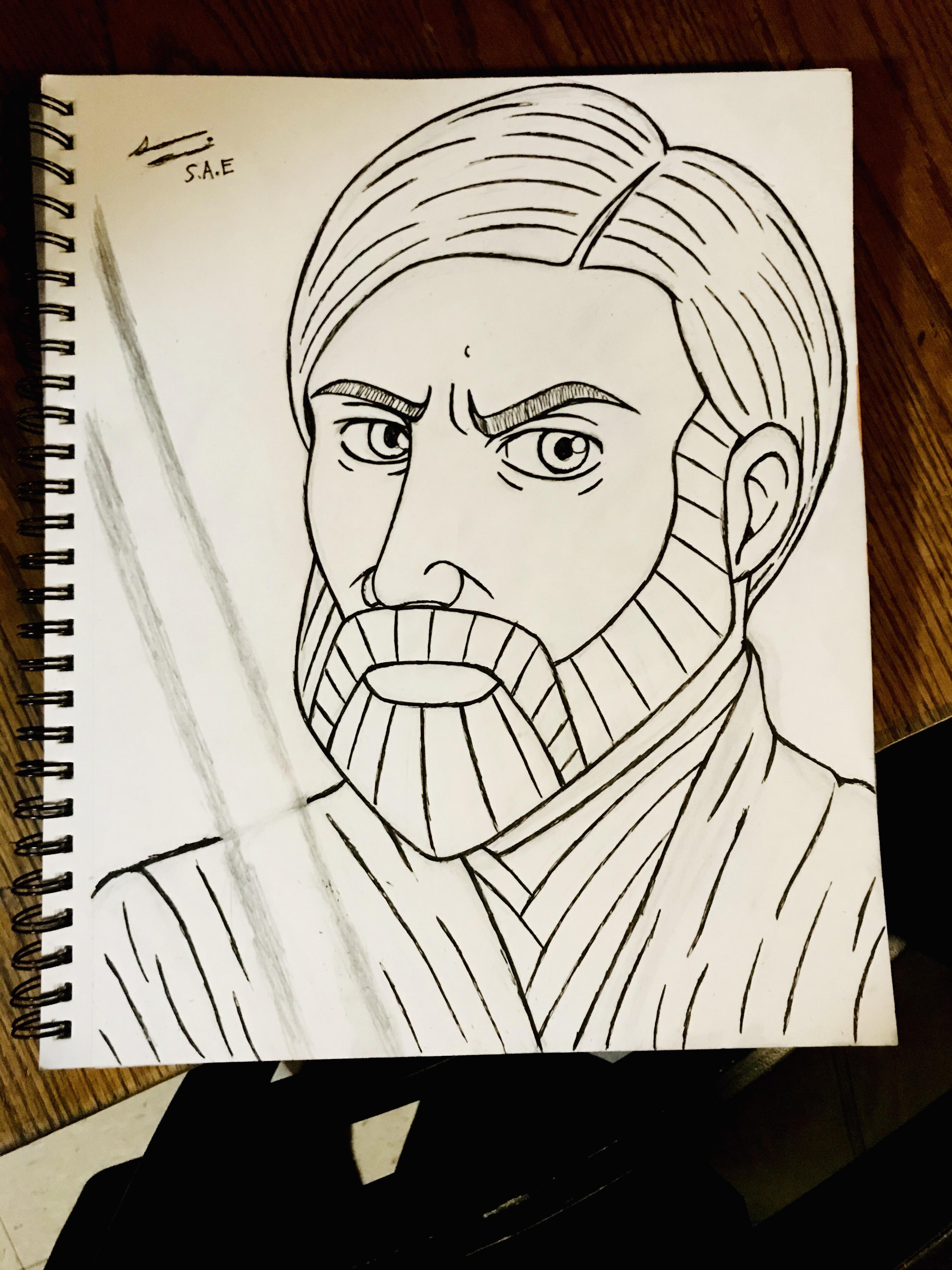 Drawing obi wan kenobi i cant wait to color it rstarwars