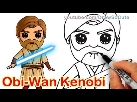 How to draw star wars jedi obi wan kenobi chibi step by step