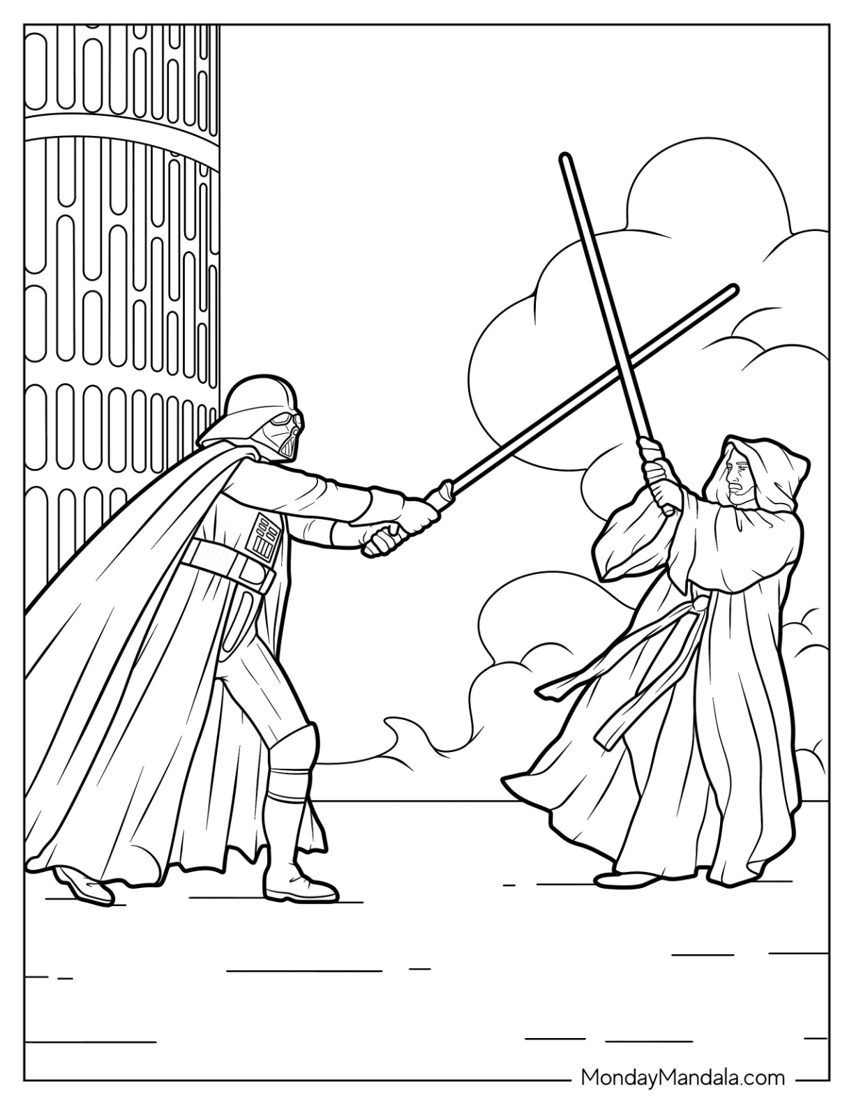 Darth vader coloring pages free pdf printables