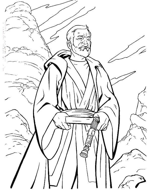 Online coloring pages coloring page obi wan kenobi teacher download print coloring page