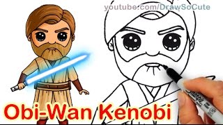 How to draw star wars jedi obi wan kenobi chibi step by step