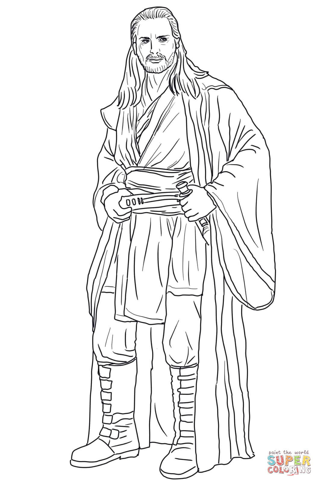 Qui gon jinn coloring page free printable coloring pages