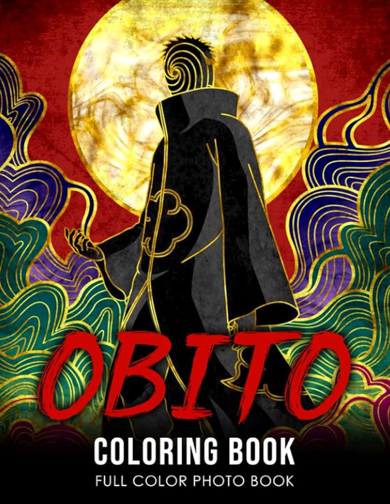 Obito coloring book young ninja naruto anime manga character coloring book for adults fans creativity gift x unique coloring pages in both color and black line art relaxing gift