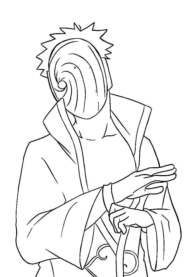 Obito in akatsuki coloring page