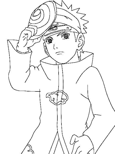 Young akatsuki obito coloring page