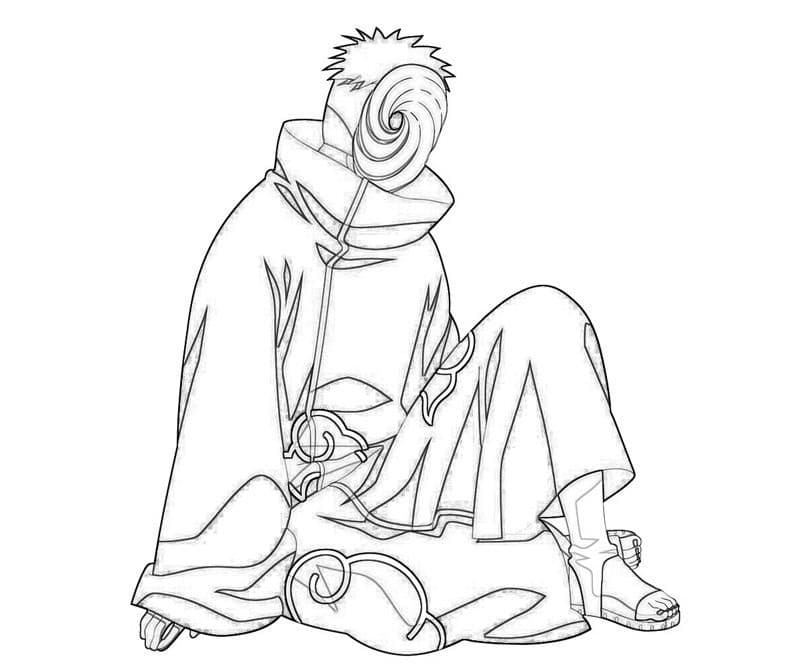 Obito from naruto coloring page