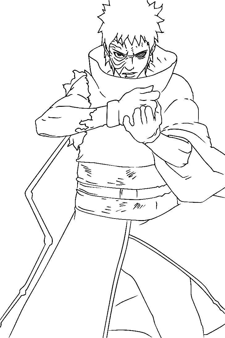 Angry obito coloring page