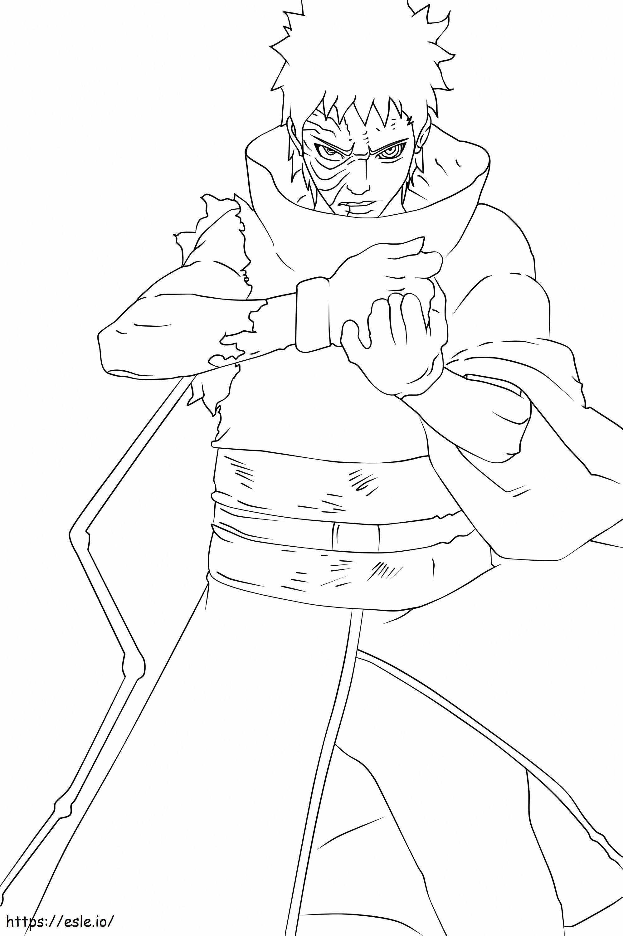 Angry obito coloring page