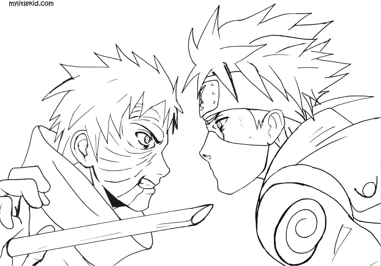 Naruto anime coloring pages