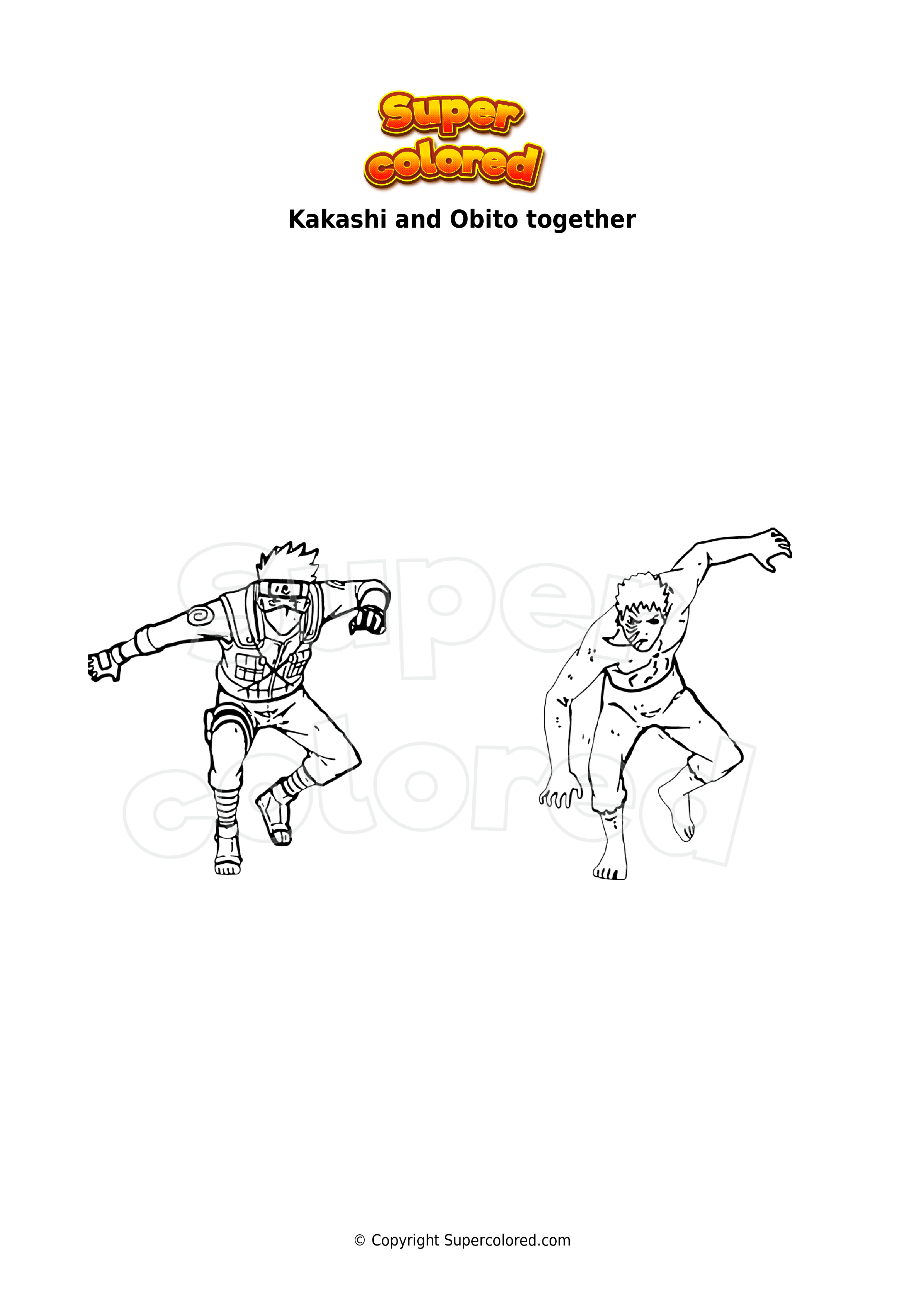 Coloring page kakashi and obito together