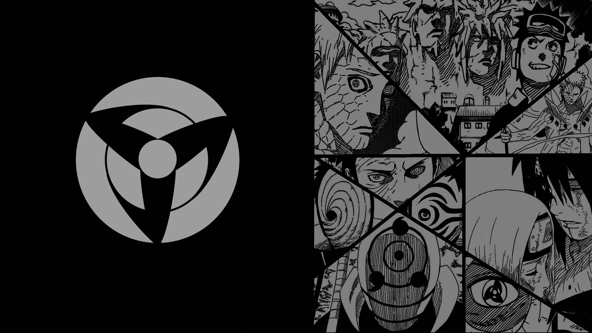 Download greyscale manga obito wallpaper