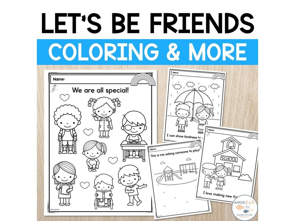 Friendship coloring pages friendship coloring character