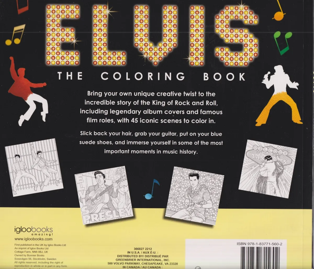 Elvis the coloring book trade paperback coloring book elvis