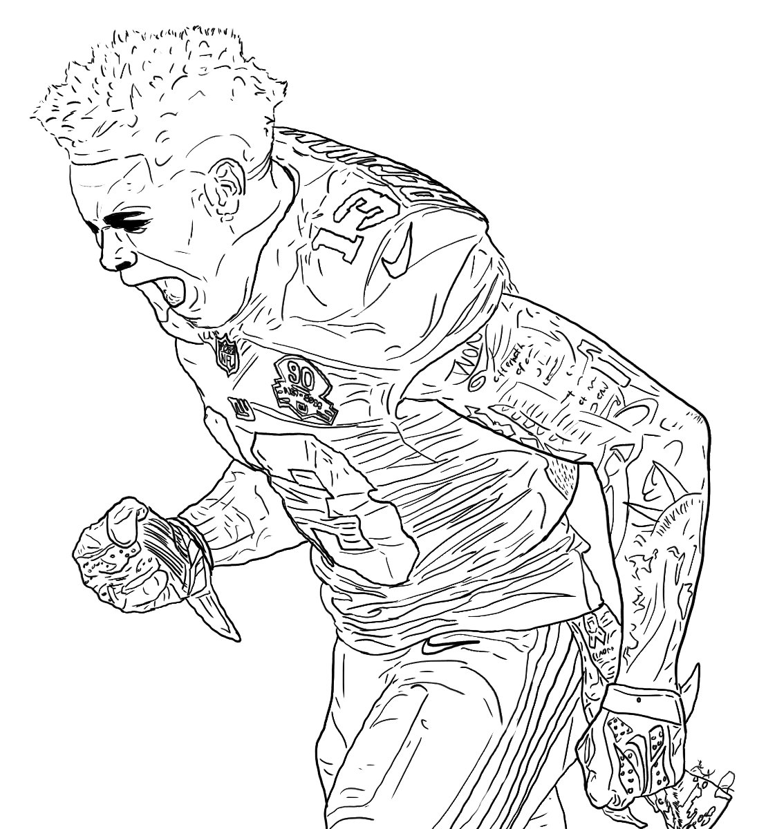 Acrillustration on x inks and flat colors on my odell beckham jr piece shading to e soon art illustration drawing draw picture artist digitalart newyork giants odellbeckhamjr nfl acrillustration acrart httpstcolnyggxbjr