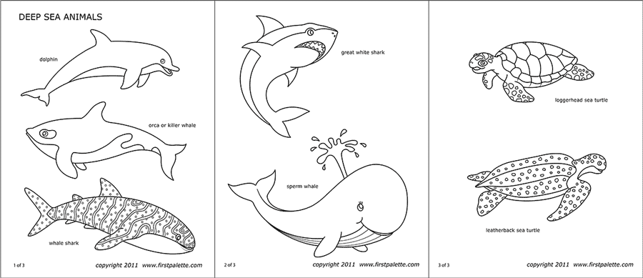 Sea animals free printable templates coloring pages