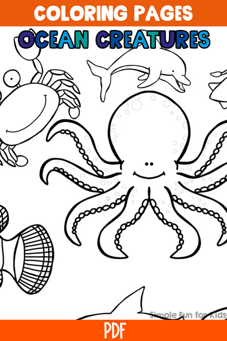 Ocean creatures facts coloring pages