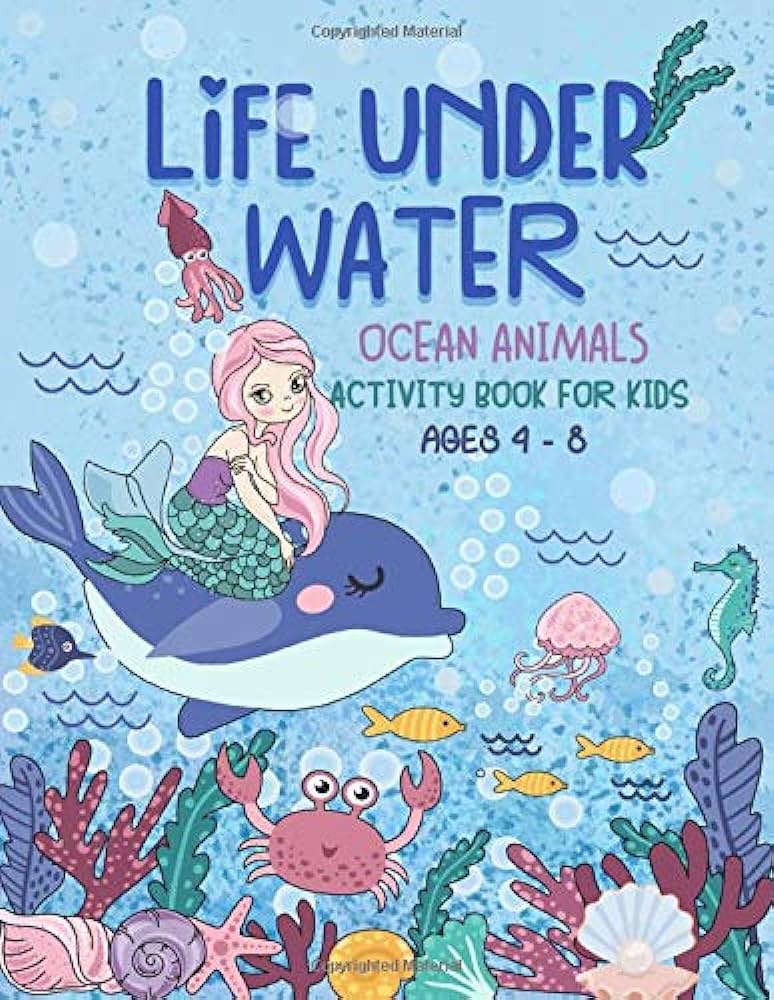 Ocean animals activity book for kids ages