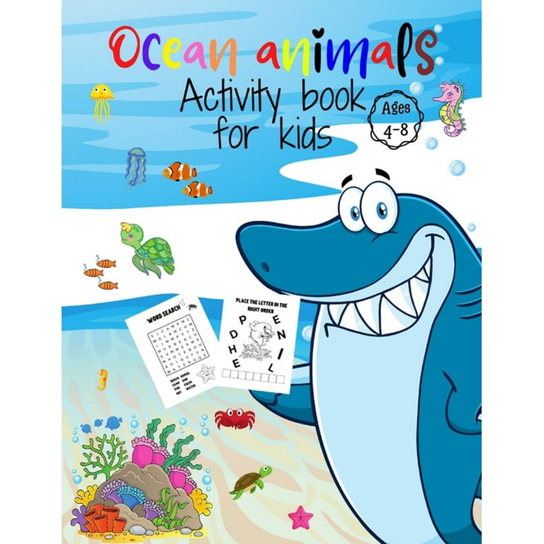 Ocean animals activity book for kids ages