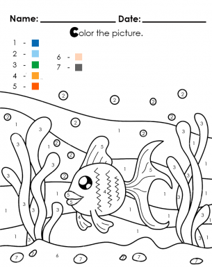 Under the sea color by numbers coloring pages sea colour color by numbers printable coloring pages