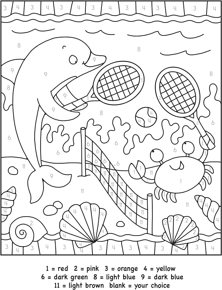 Sea life color by number dover sea life coloring books dahlen noelle books