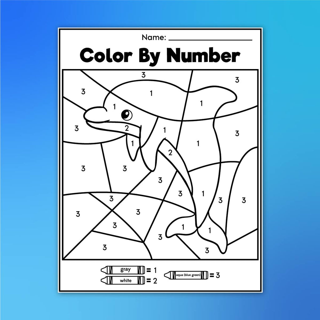 Ocean color by number worksheets â simple everyday mom