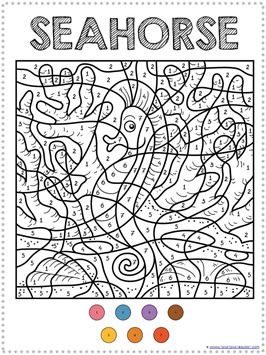 Color by number ocean animals coloring pages coloring pages animal coloring pages animal coloring books