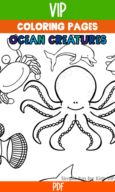 Ocean creatures coloring pages