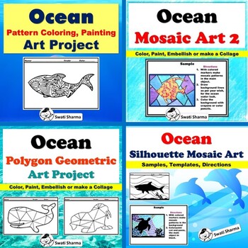 Ocean art activity bundle ocean summer coloring pages by swati sharma