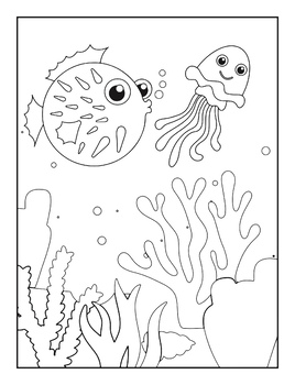 Ocean coloring book for kids sea coloring book for kids fishes coloring pages