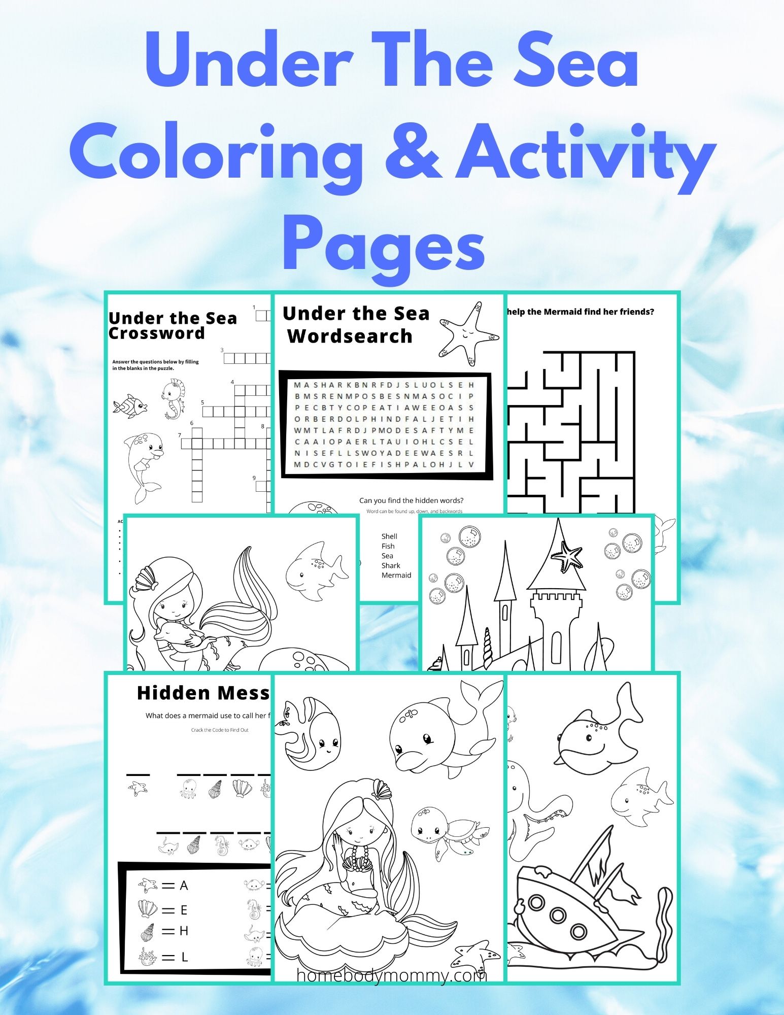 Under the sea coloring and activity book â homebody mommy