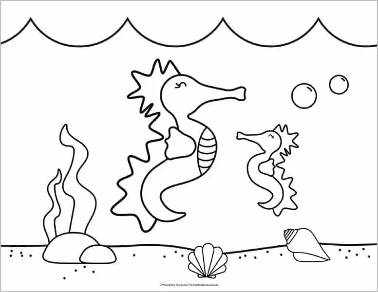 Ocean coloring pages for kids to print for free